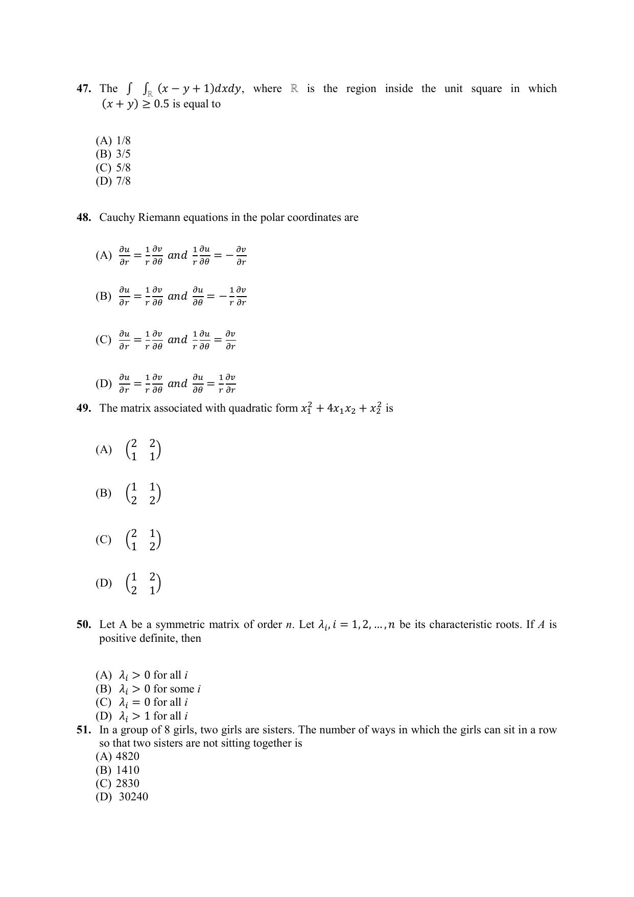 PU CET PG 2021 Question Paper - Page 375