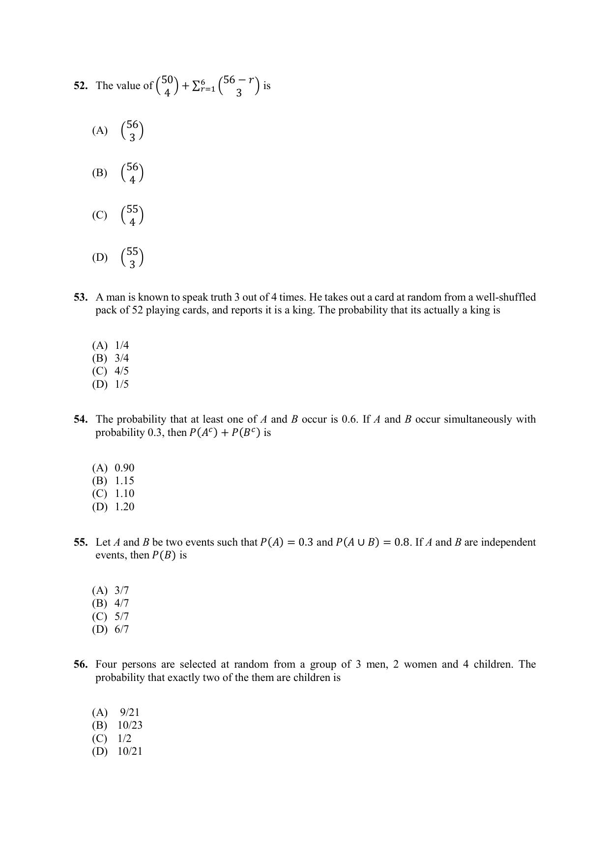 PU CET PG 2021 Question Paper - Page 376