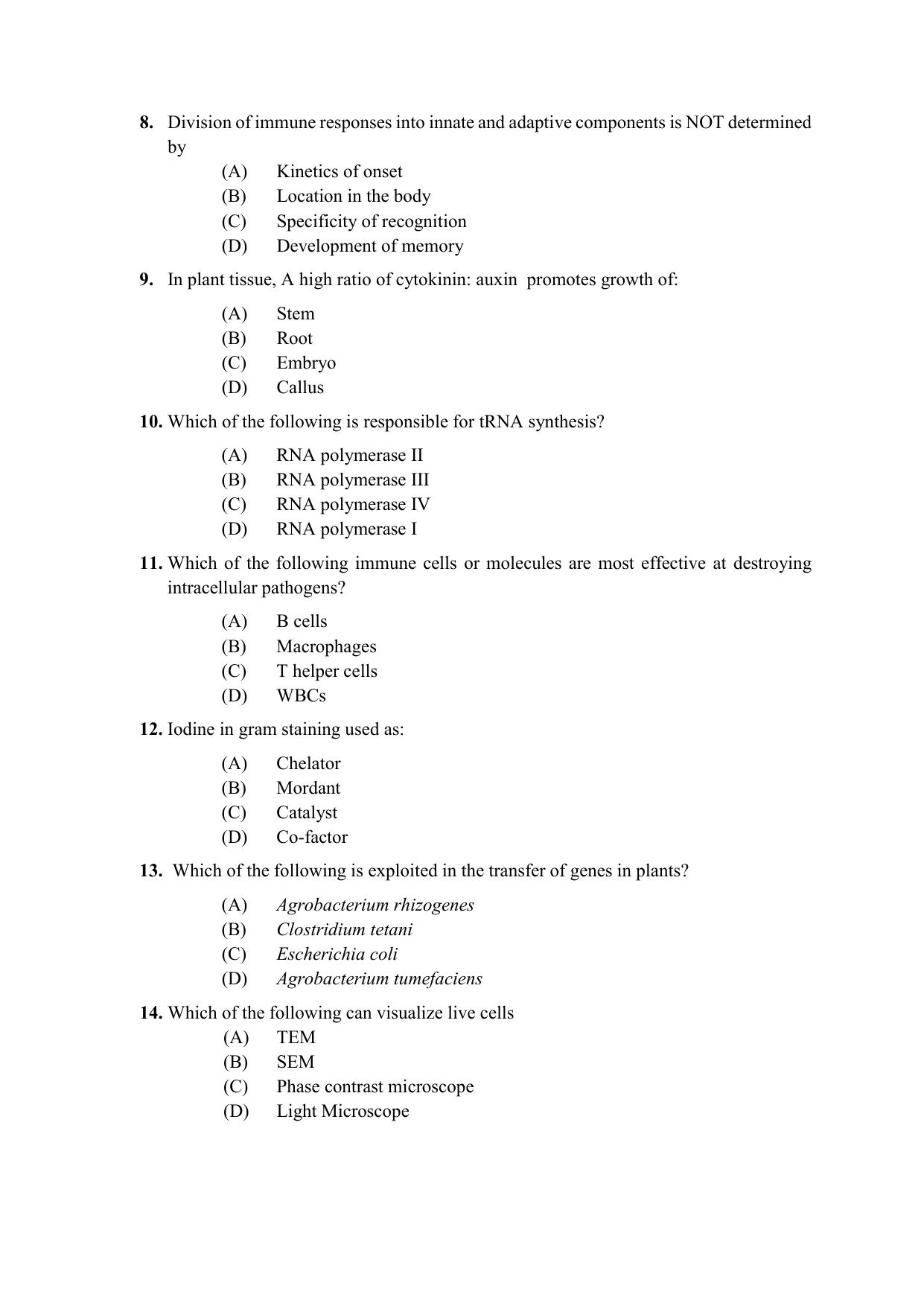 PU CET PG 2021 Question Paper - Page 382