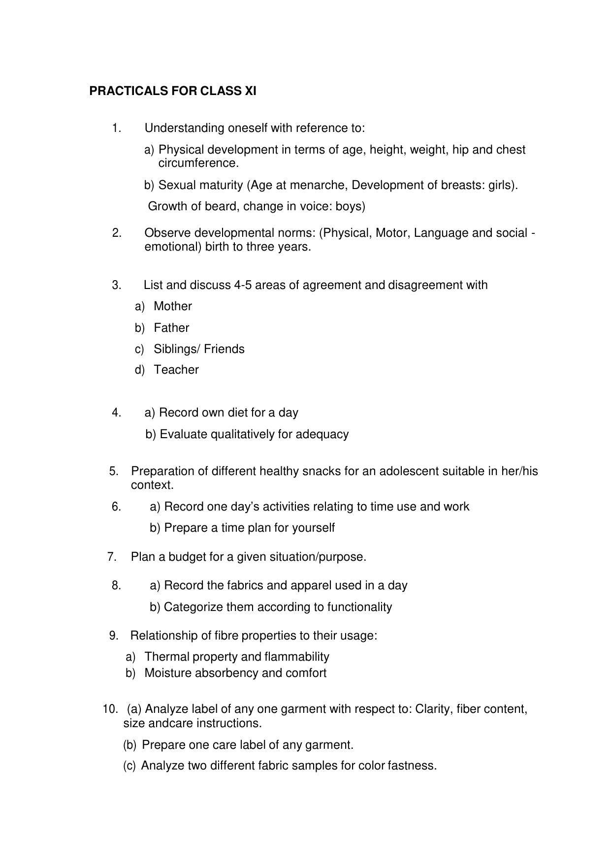 CBSE Class 11 & 12 Home Science Syllabus - Page 19