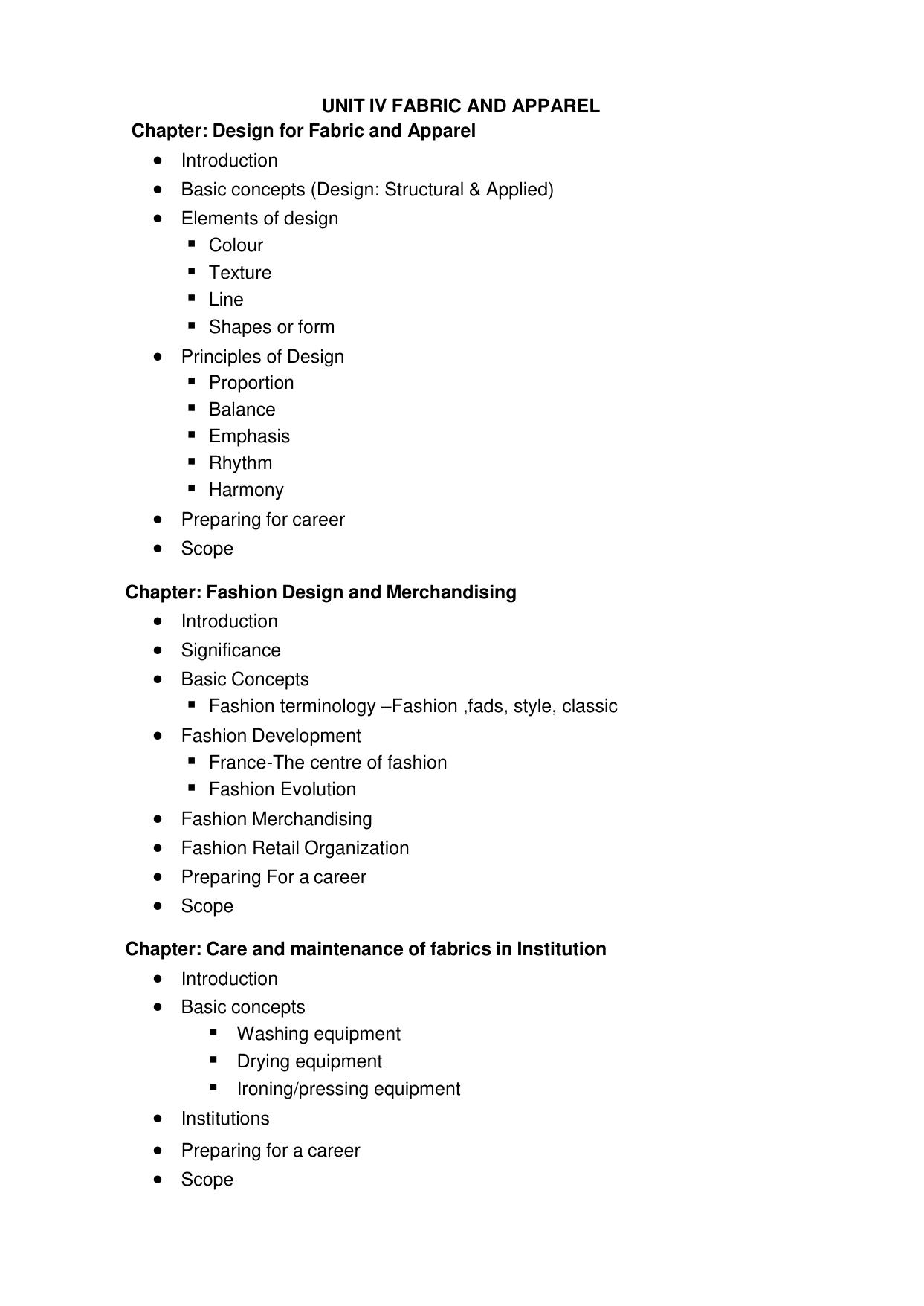 CBSE Class 11 & 12 Home Science Syllabus - Page 27