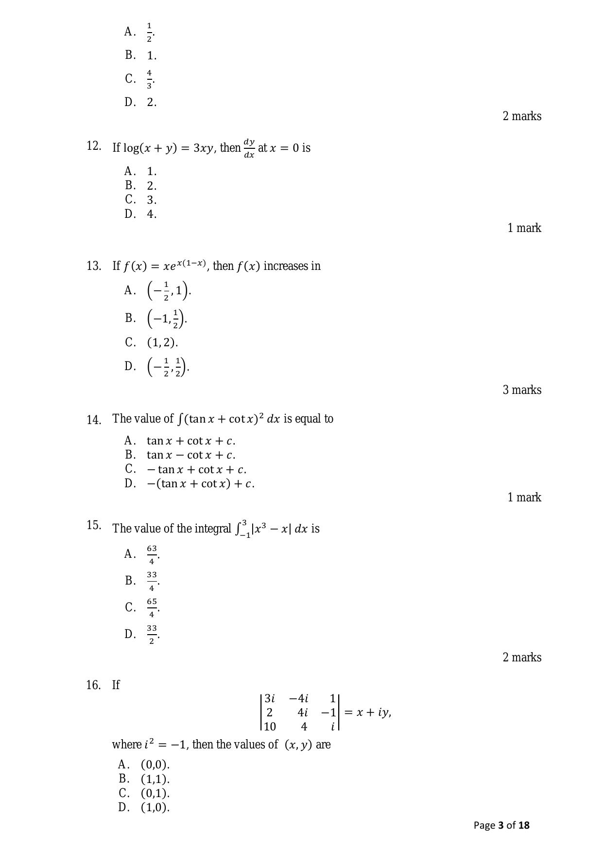 ACET November 2022 Question Papers - Page 3