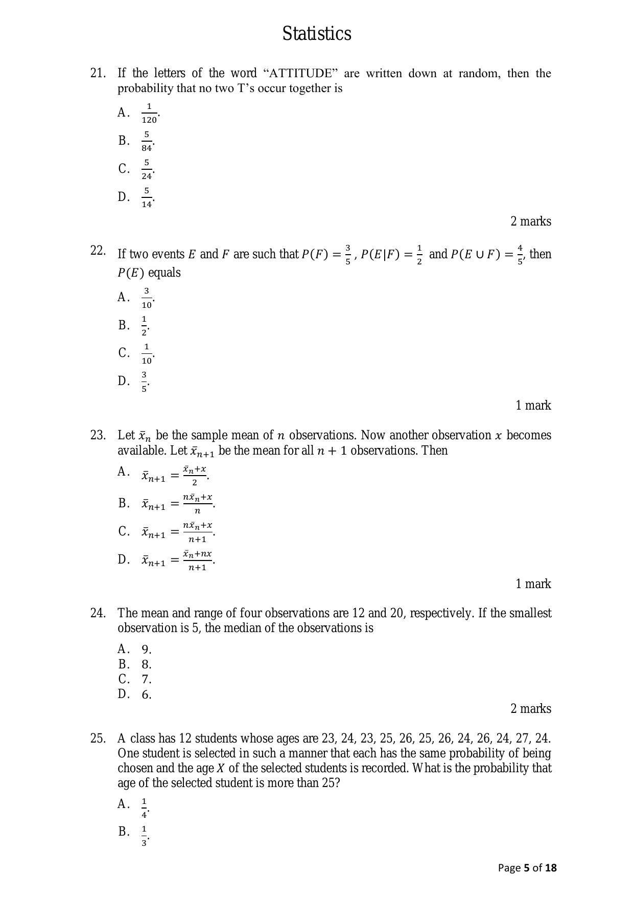 ACET November 2022 Question Papers - Page 5