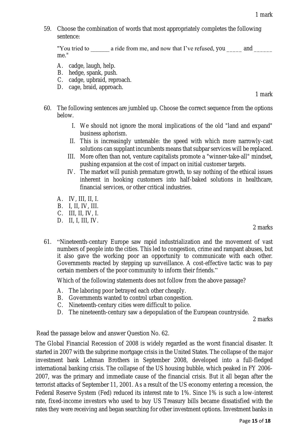 ACET November 2022 Question Papers - Page 15