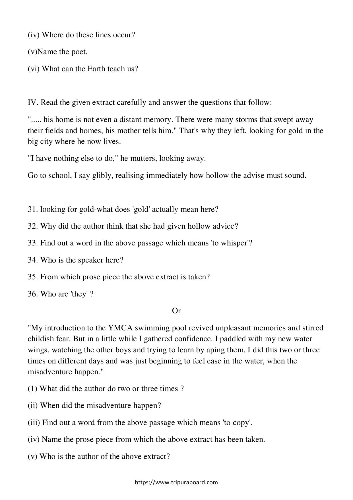TBSE Class 12 English Question Paper 2023 - Page 9