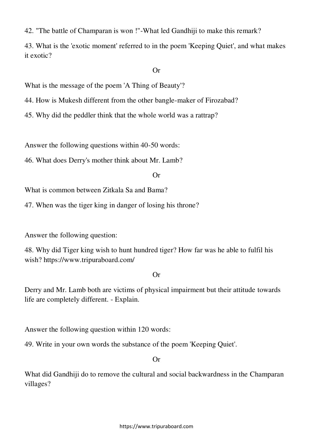TBSE Class 12 English Question Paper 2023 - Page 11