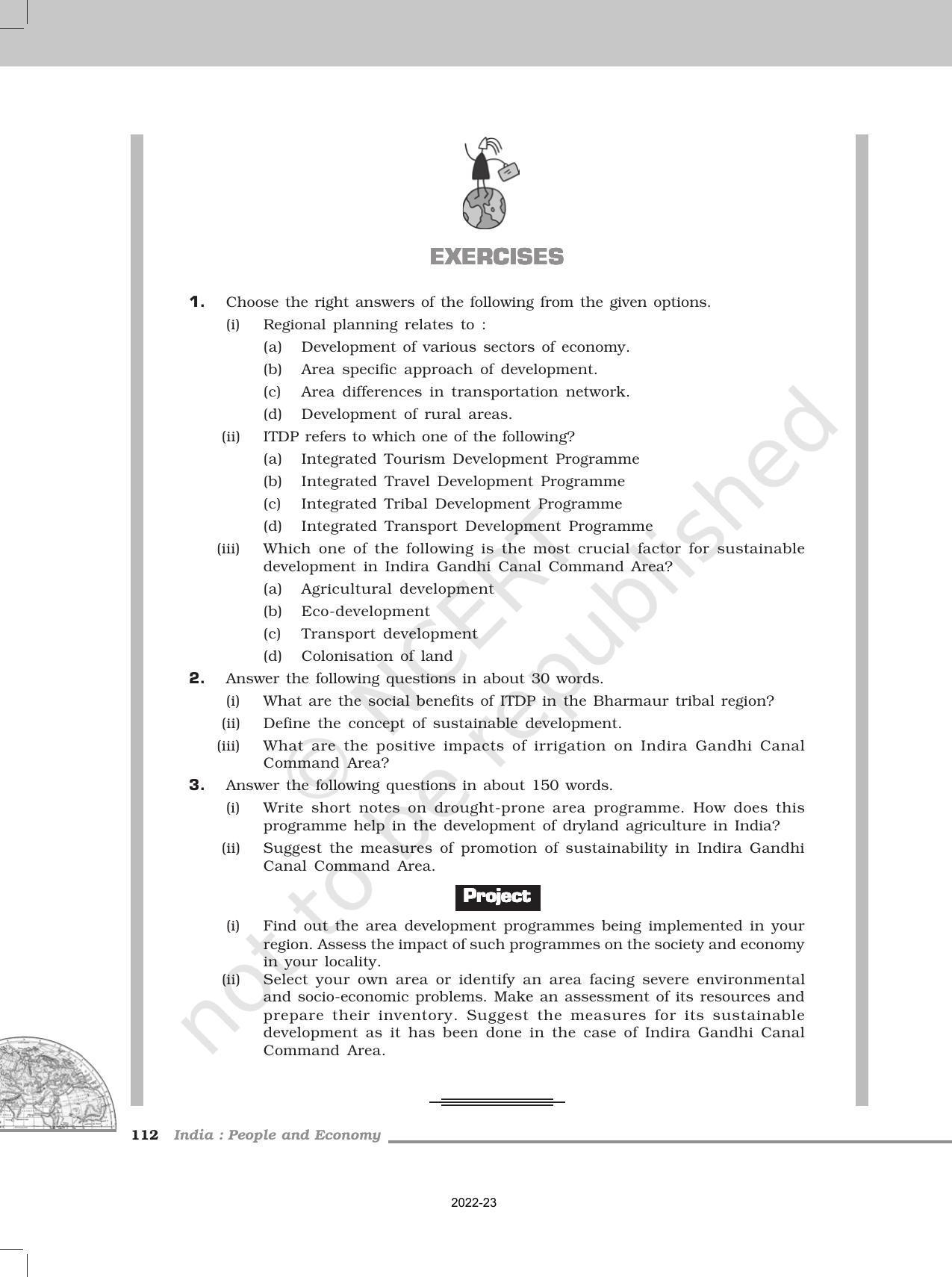 class 12 geography chapter 9 planning and sustainable development question answer
