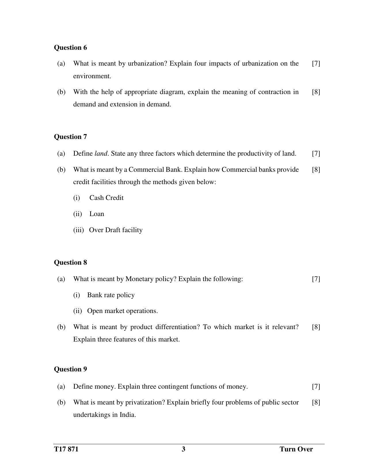 ICSE Class 10 ECONOMIC APPLICATIONS 2017 Question Paper - Page 3