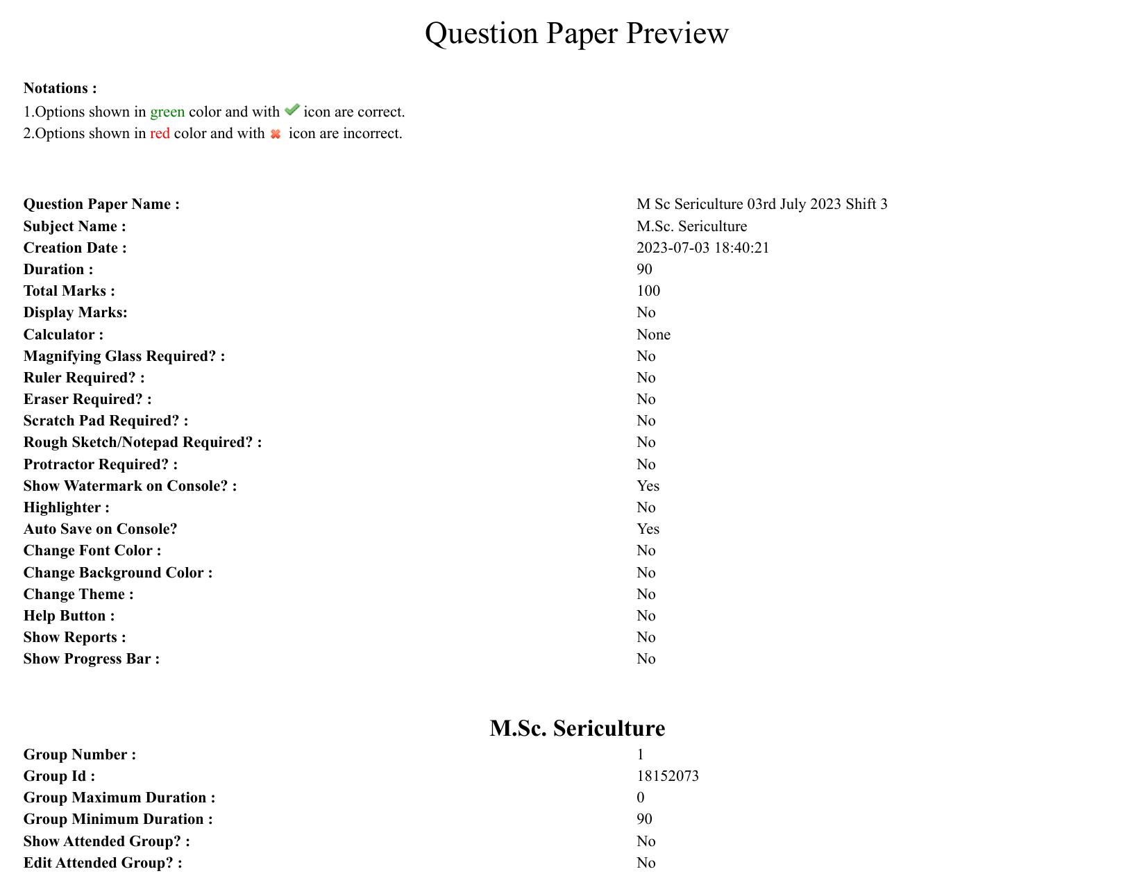 TS CPGET 2023 M Sc Sericulture (5 years Integrated) Shift 3 Question Paper with Answer Key - Page 1