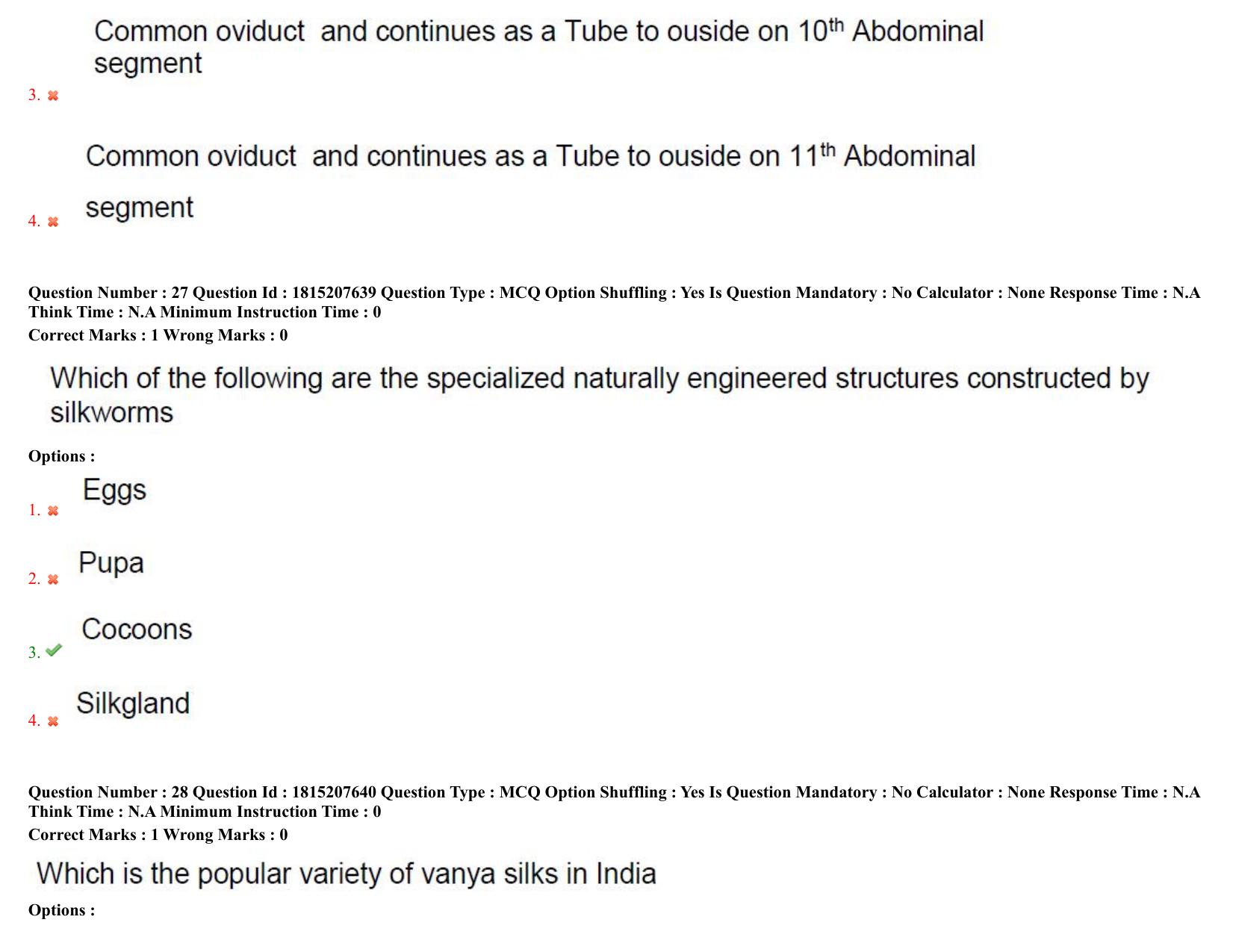 TS CPGET 2023 M Sc Sericulture (5 years Integrated) Shift 3 Question Paper with Answer Key - Page 17