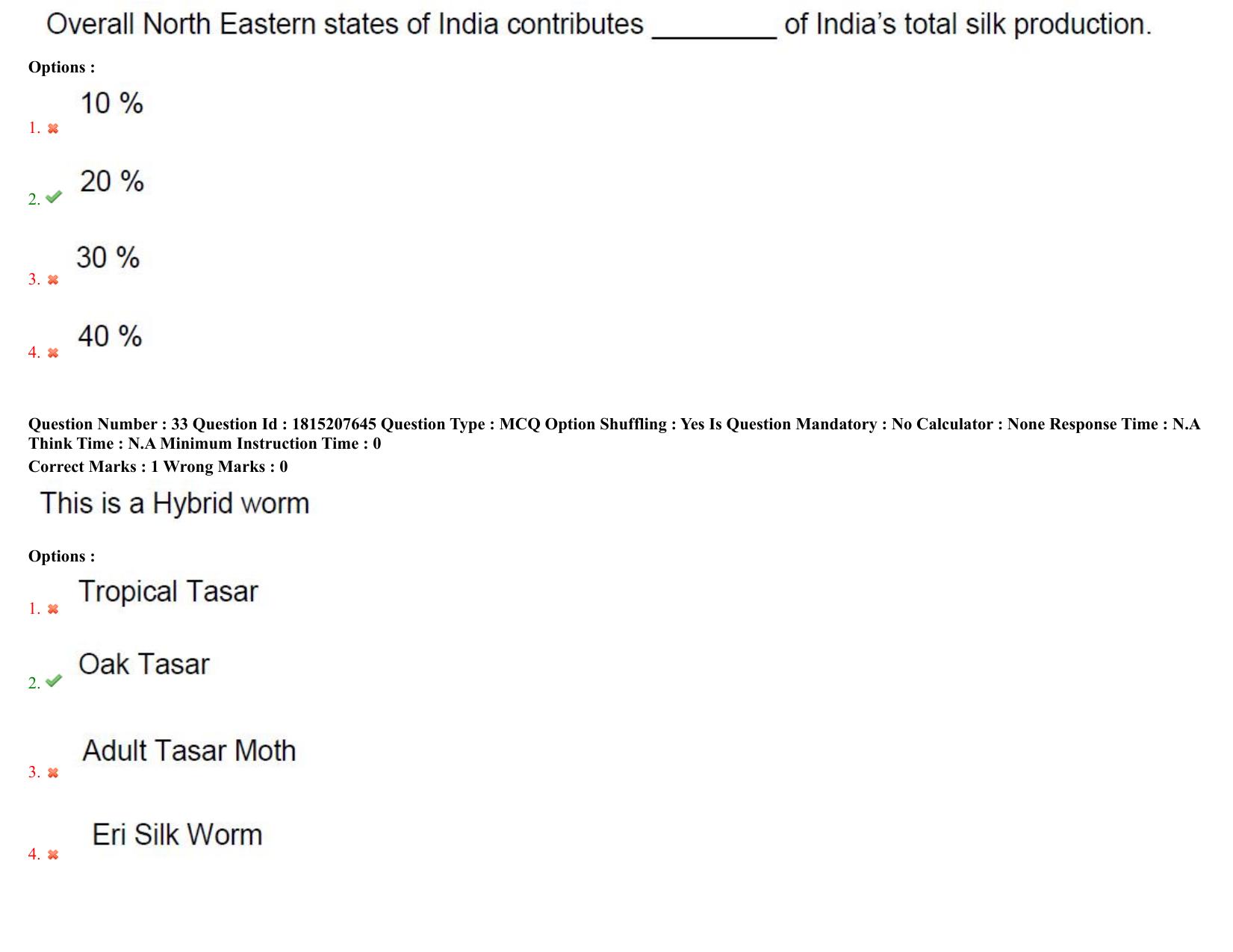TS CPGET 2023 M Sc Sericulture (5 years Integrated) Shift 3 Question Paper with Answer Key - Page 20