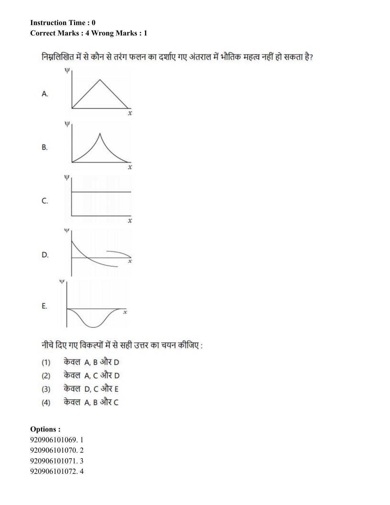 CUET PG 2023: MTQP08 – Nano Science/Nano Technology (Hin) - Shift 1 (26-06-2023) Question Paper - Page 71