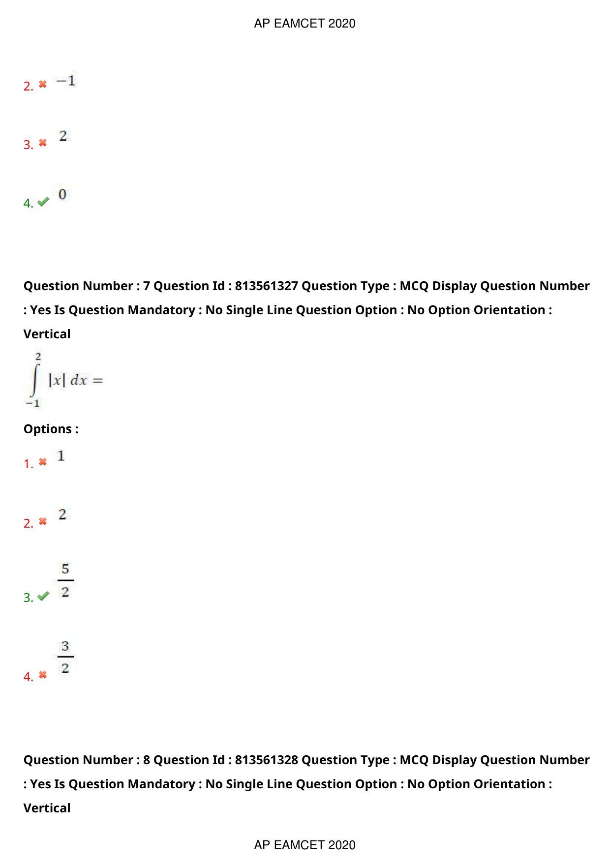 AP EAPCET 2020 - September 18, 2020- Shift 1 - Master Engineering Question Paper With Preliminary Keys - Page 6