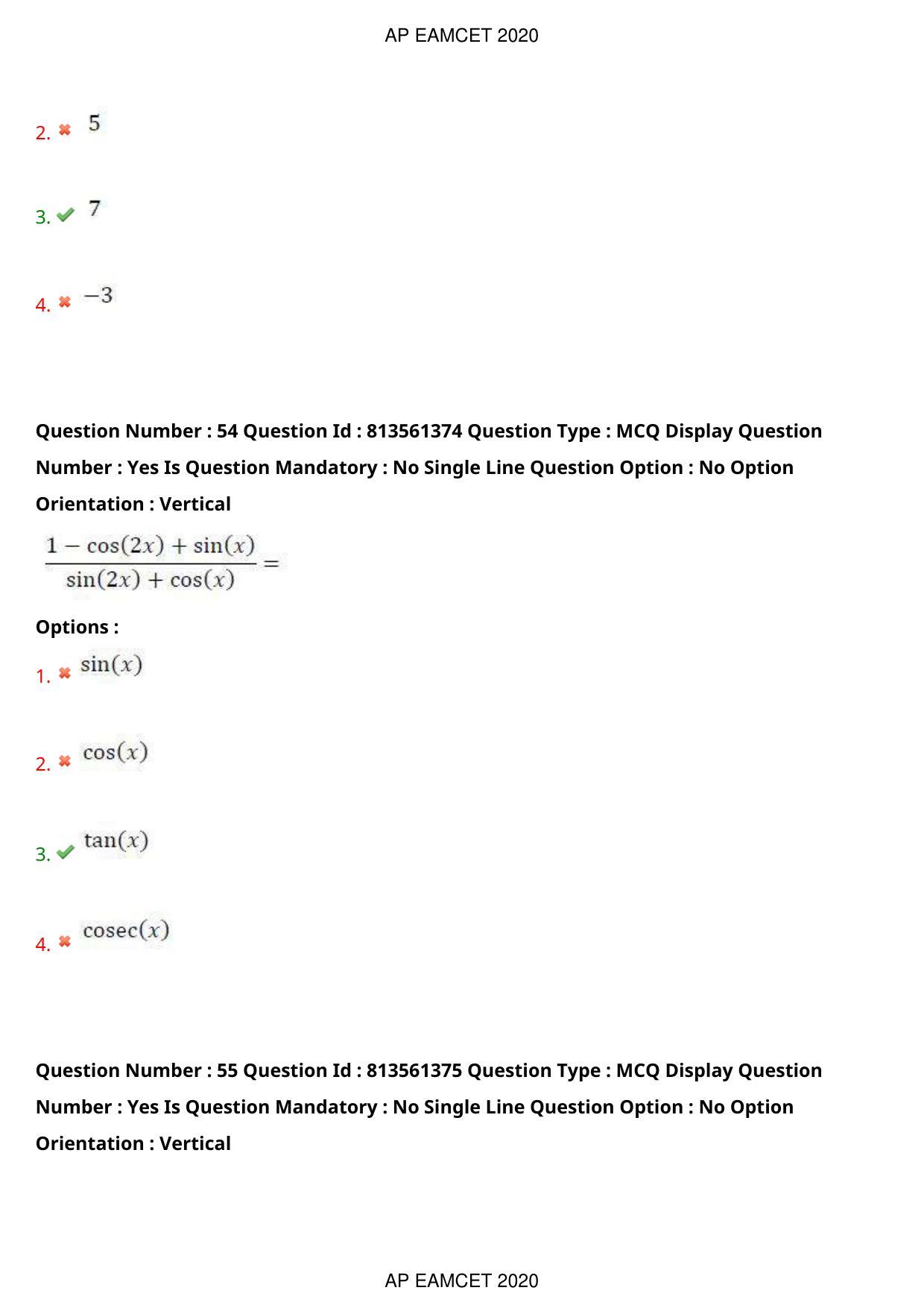 AP EAPCET 2020 - September 18, 2020- Shift 1 - Master Engineering Question Paper With Preliminary Keys - Page 38