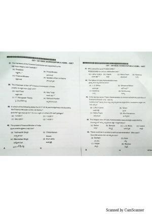 TS CPGET 2018 Public Admin. Question Paper with Answer Key