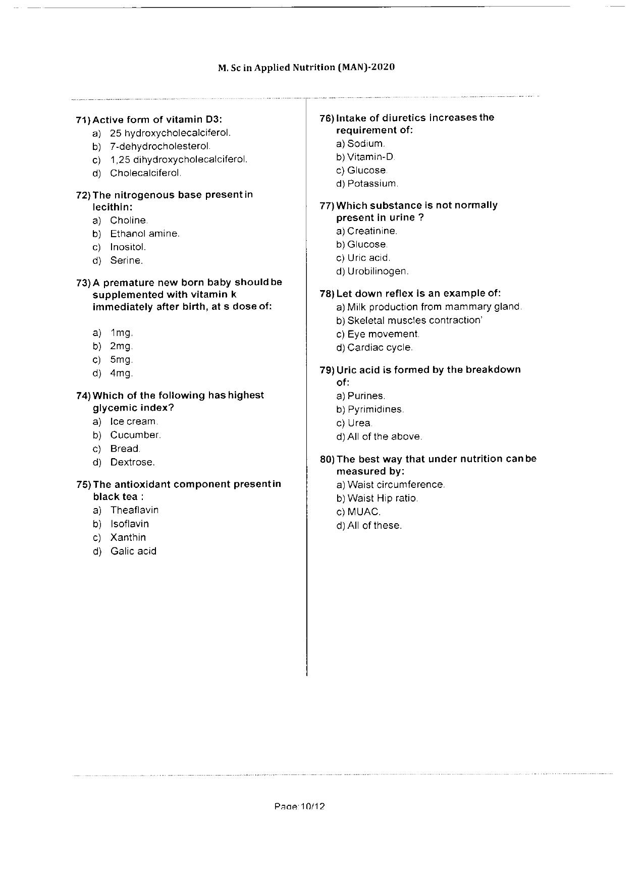 WBJEEB JEMAS (PG) 2020 MAN Question Paper - Page 10