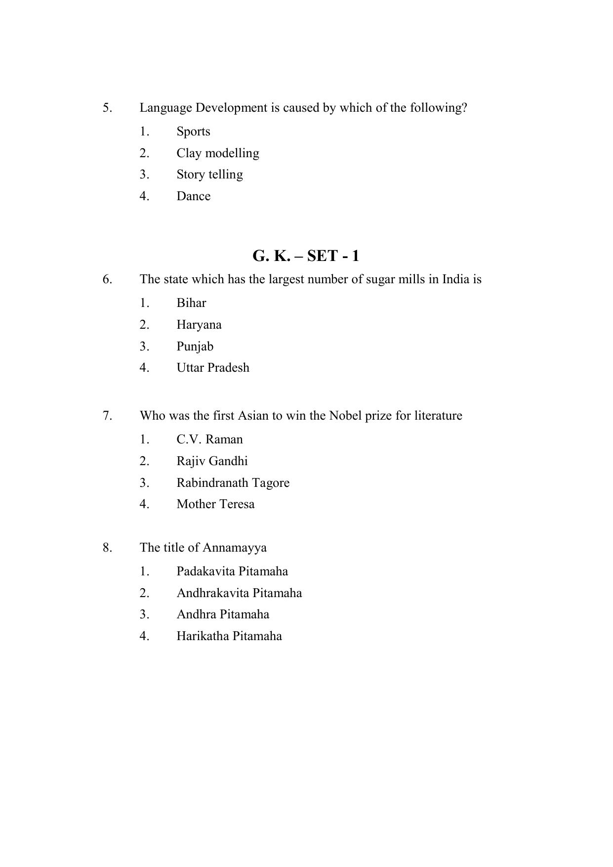 AP DEECET Social Studies (English Medium) 2021 Question Paper - Page 2