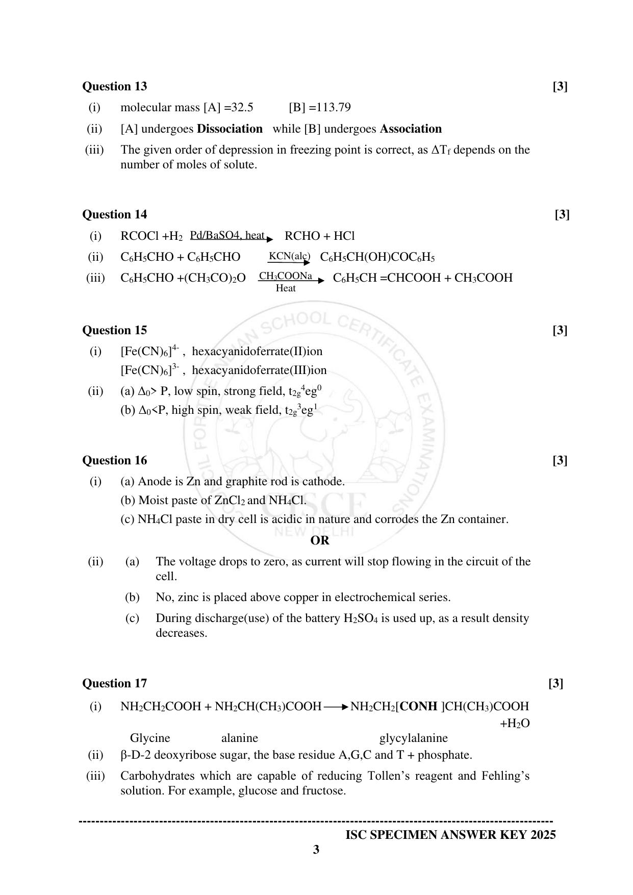 ISC Class 12 2025 CHEMISTRY (SQP & AK) Specimen Paper - Page 14