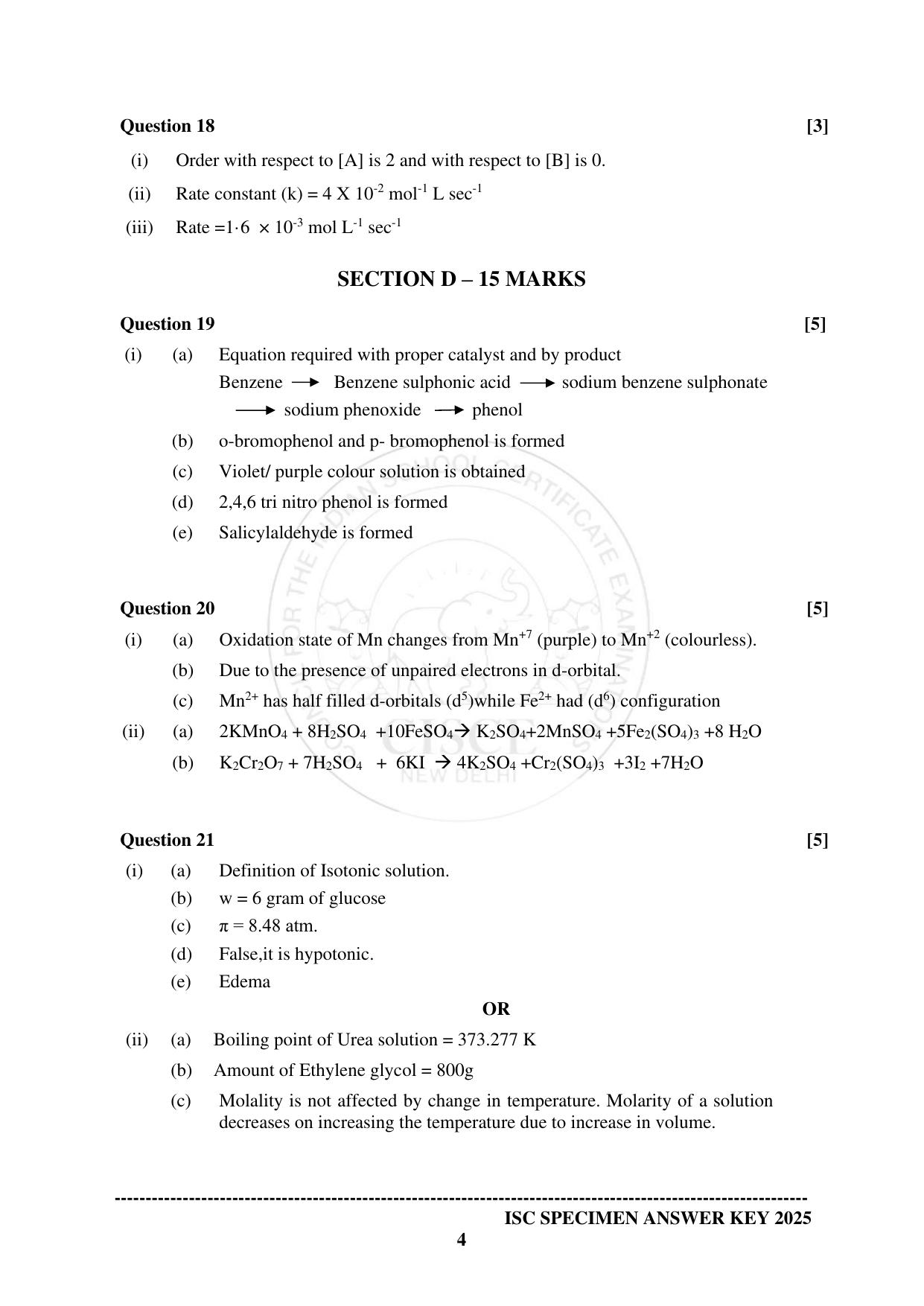 ISC Class 12 2025 CHEMISTRY (SQP & AK) Specimen Paper - Page 15