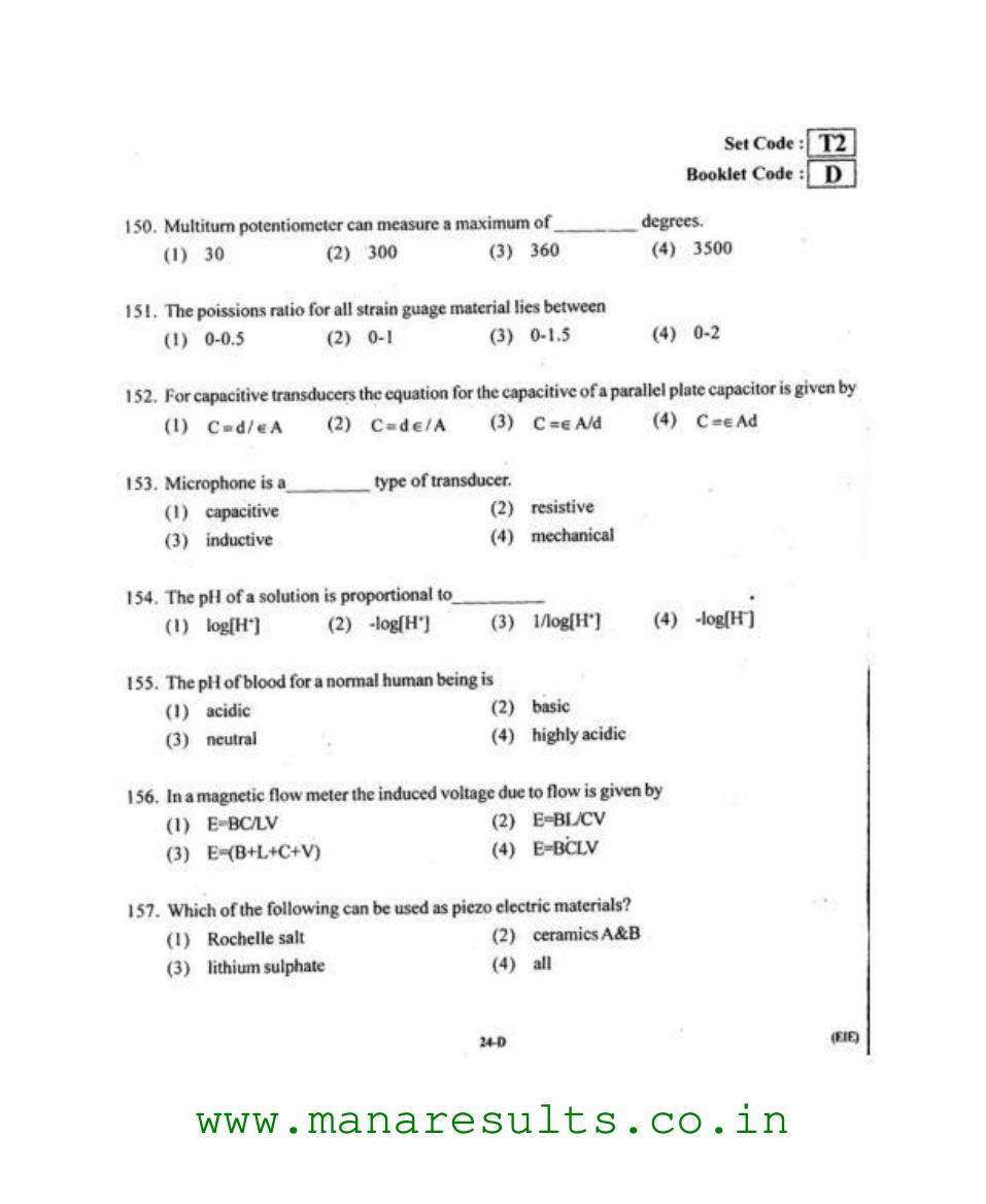AP ECET 2015 Electronics and Instrumentation Engineering Old Previous Question Papers - Page 23