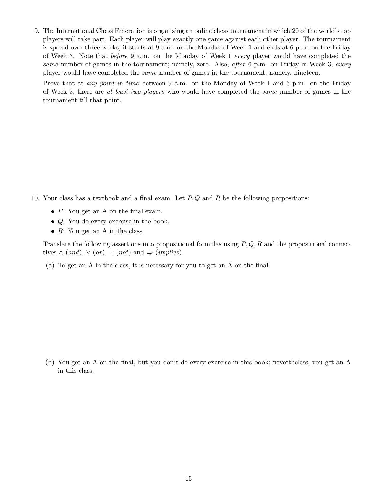 CMI Entrance Exam 2020 Question Paper MSc Data Science - Page 17