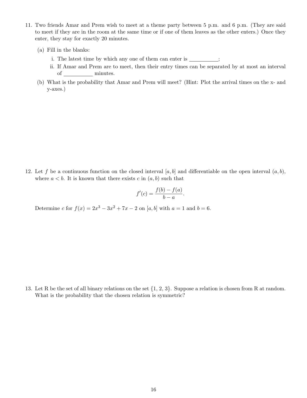 CMI Entrance Exam 2020 Question Paper MSc Data Science - Page 18