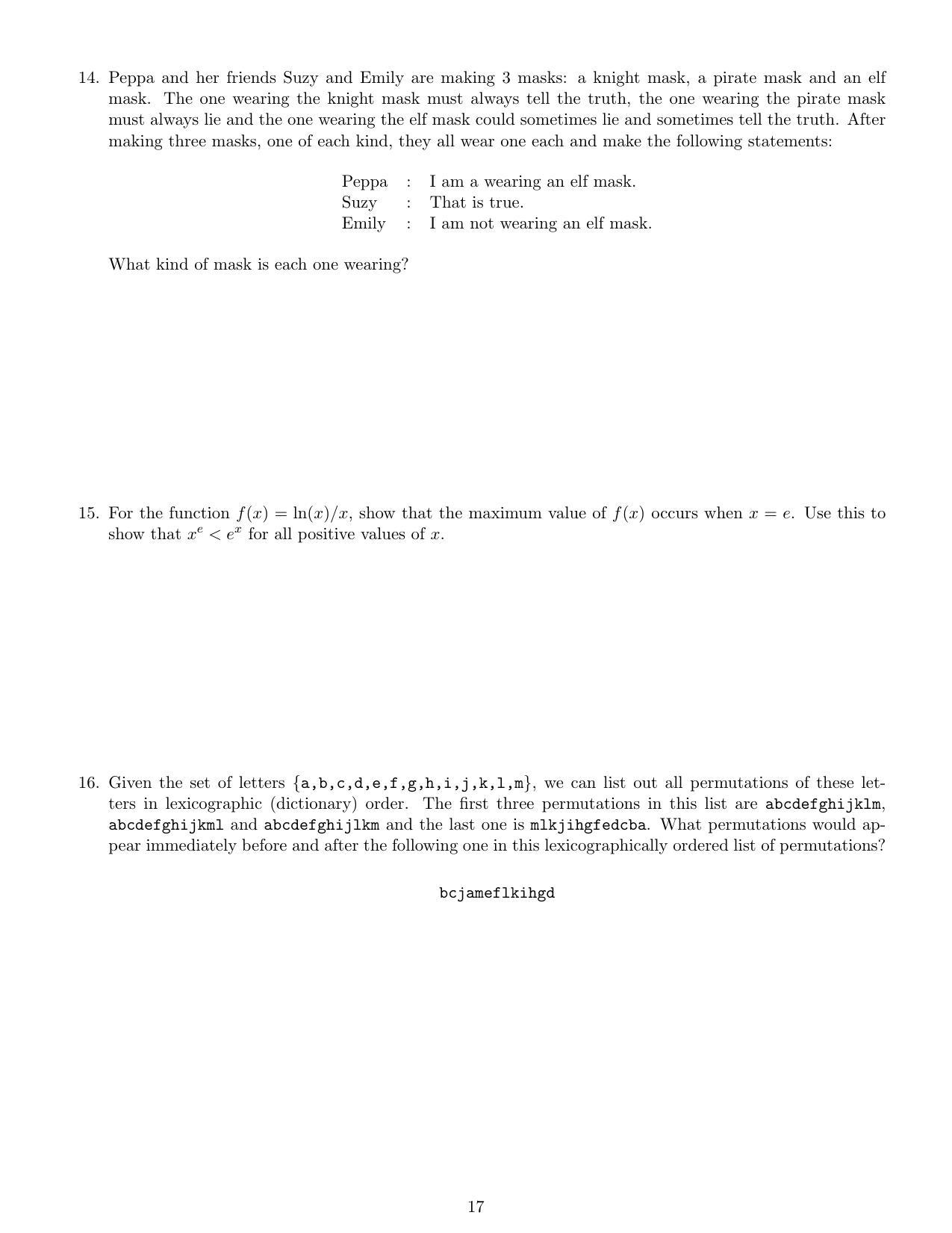 CMI Entrance Exam 2020 Question Paper MSc Data Science - Page 19