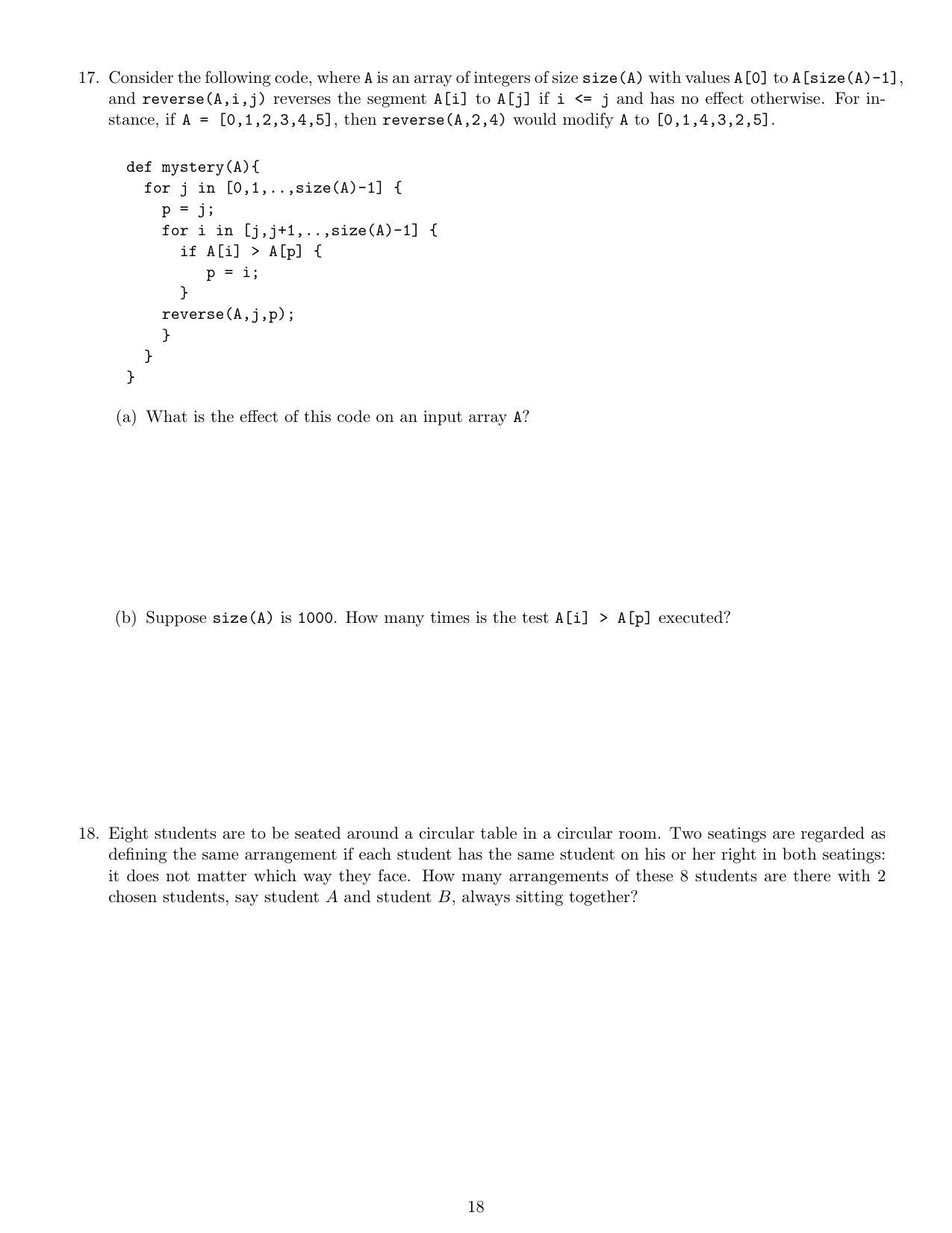 CMI Entrance Exam 2020 Question Paper MSc Data Science - Page 20