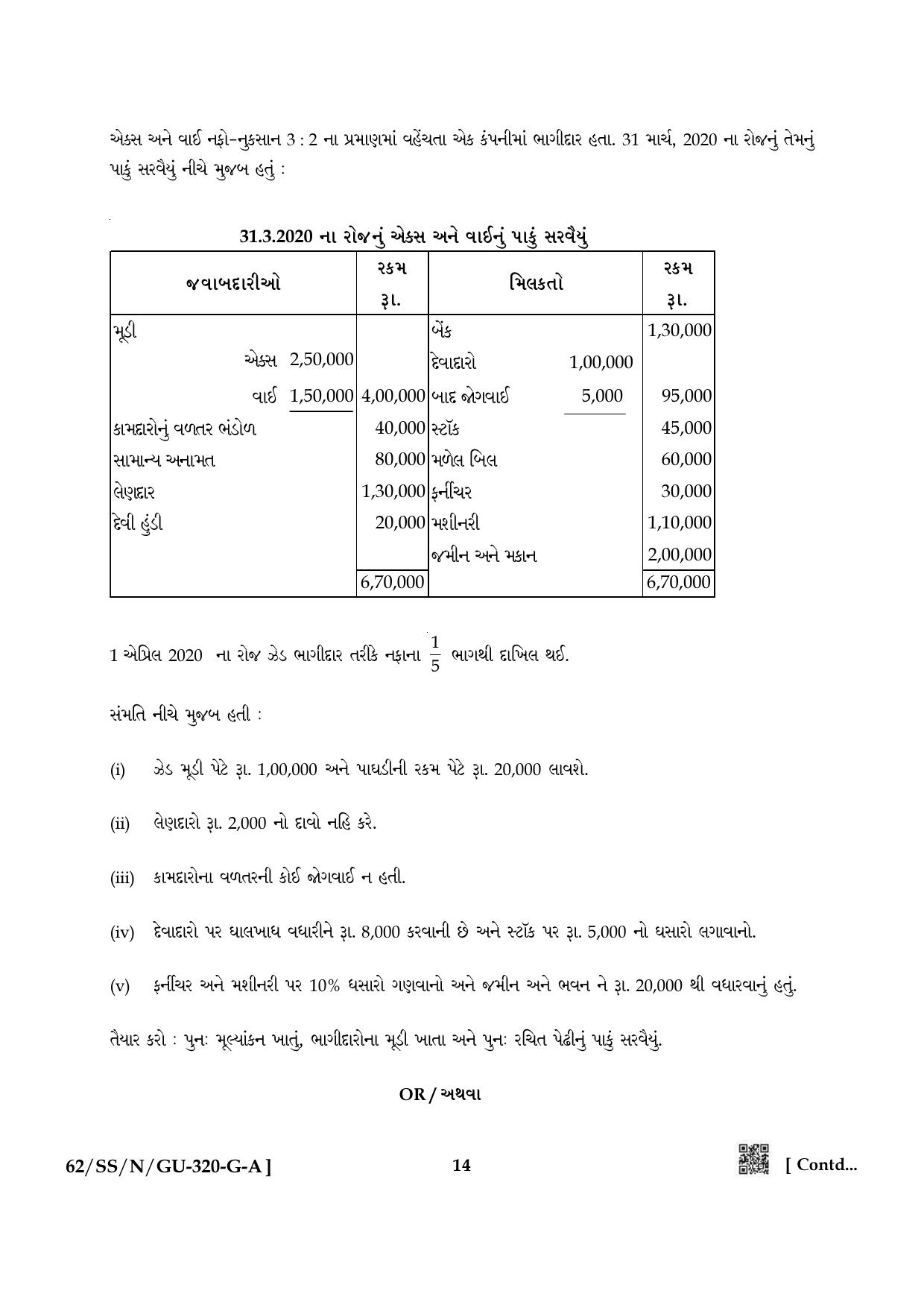 NIOS October 2021 Class 12 Accountancy (Gujarati Medium) Question Paper - Page 14