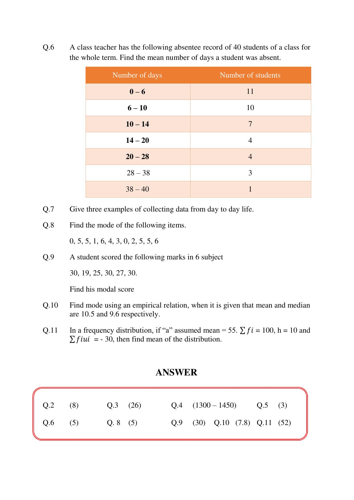 JKBOSE Class 10 Maths: CHAPTER 14 Statistics Question Bank - Page 10