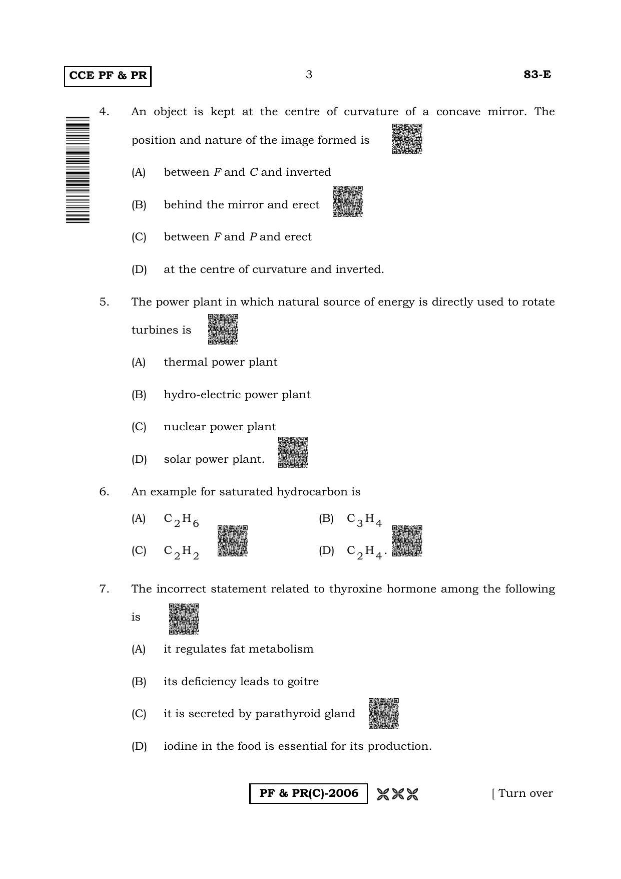 Karnataka SSLC Science (ENGLISH Medium) - 83E-C Version (Supplementary) June 2020 Question Paper - Page 3