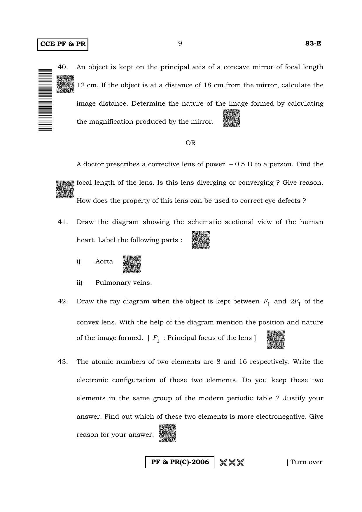 Karnataka SSLC Science (ENGLISH Medium) - 83E-C Version (Supplementary) June 2020 Question Paper - Page 9