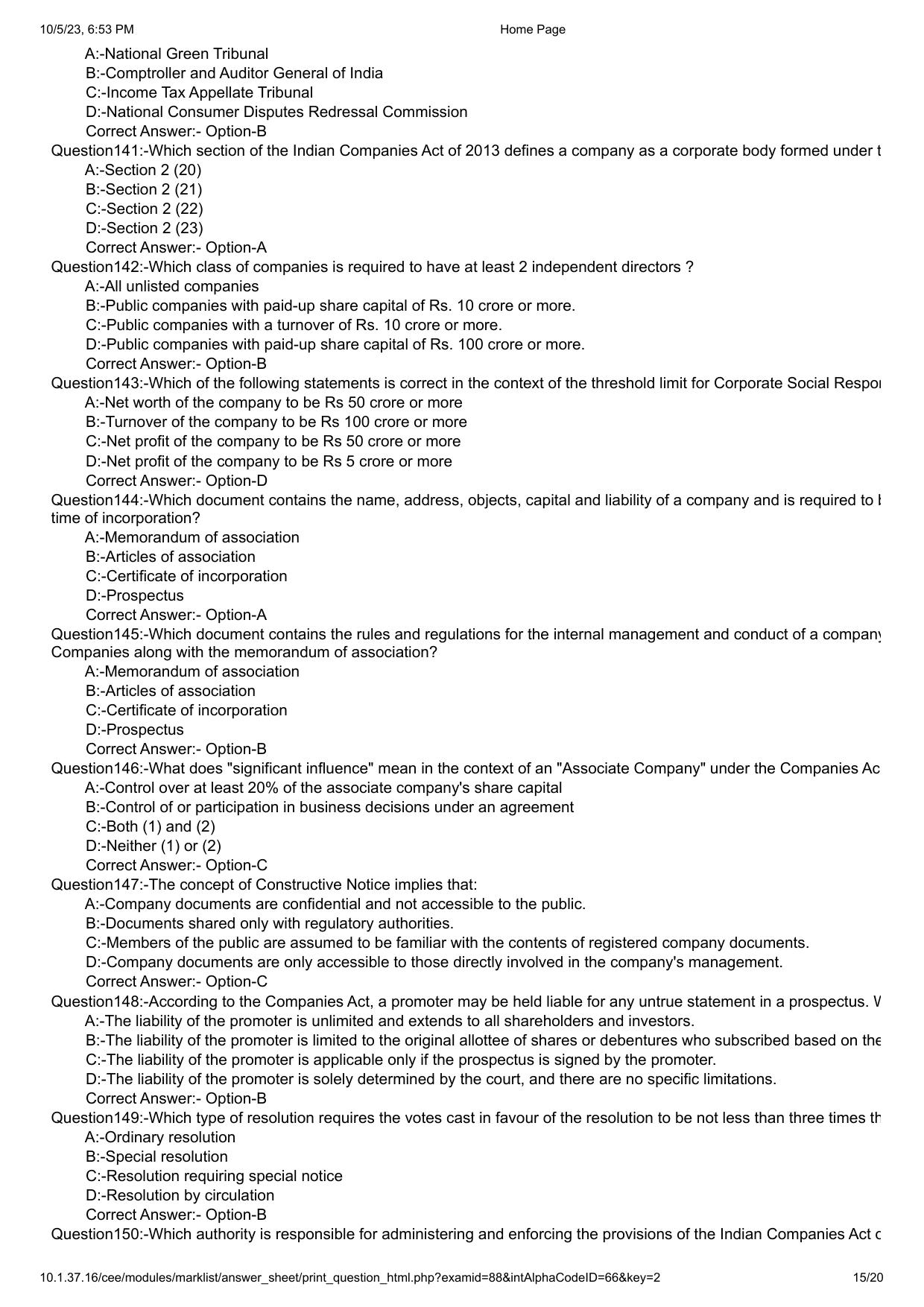 Kerala CEE LLM 2023 Question Paper With Answers - Page 15
