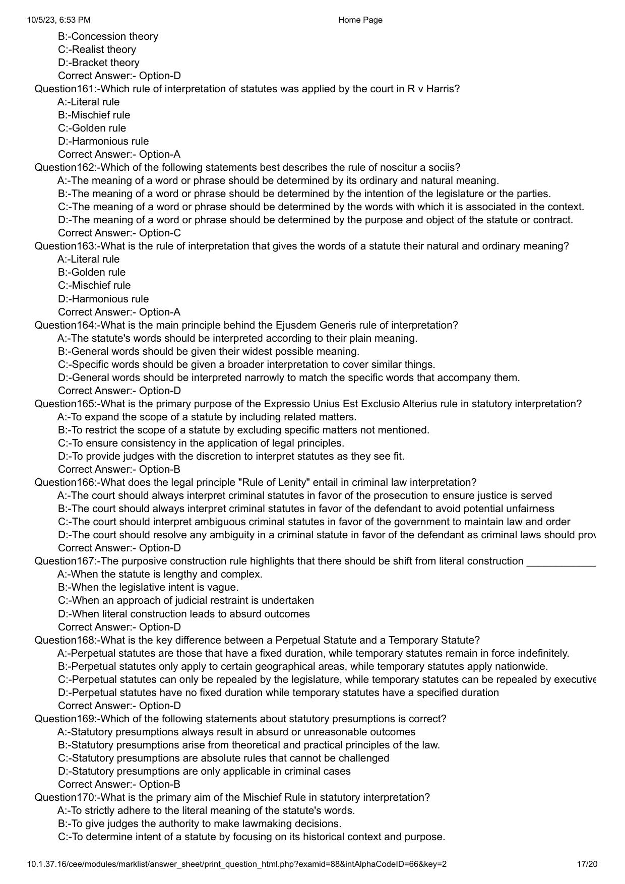 Kerala CEE LLM 2023 Question Paper With Answers - Page 17