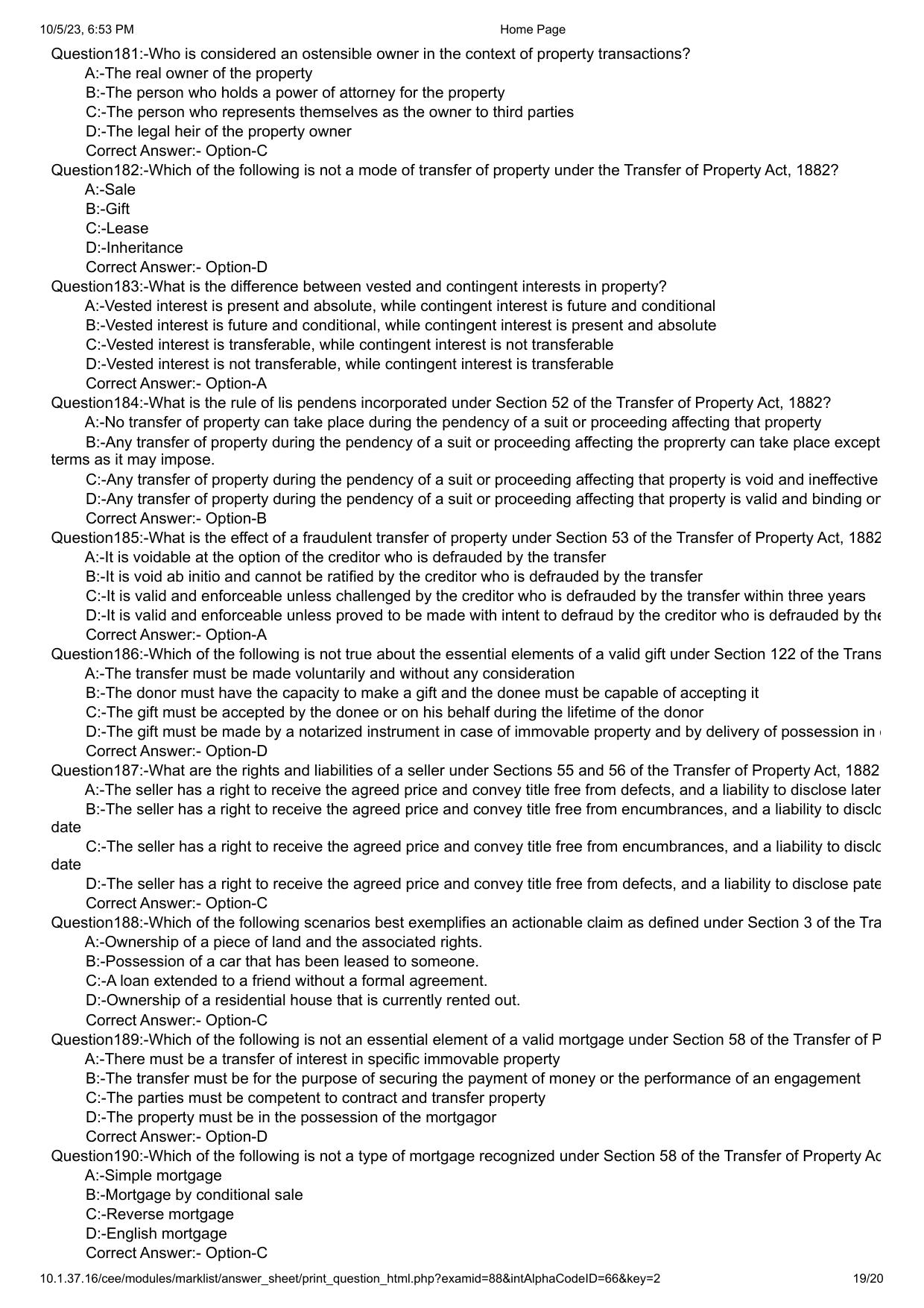 Kerala CEE LLM 2023 Question Paper With Answers - Page 19