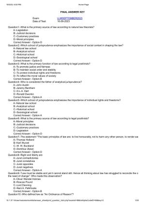 Kerala CEE LLM 2023 Question Paper With Answers