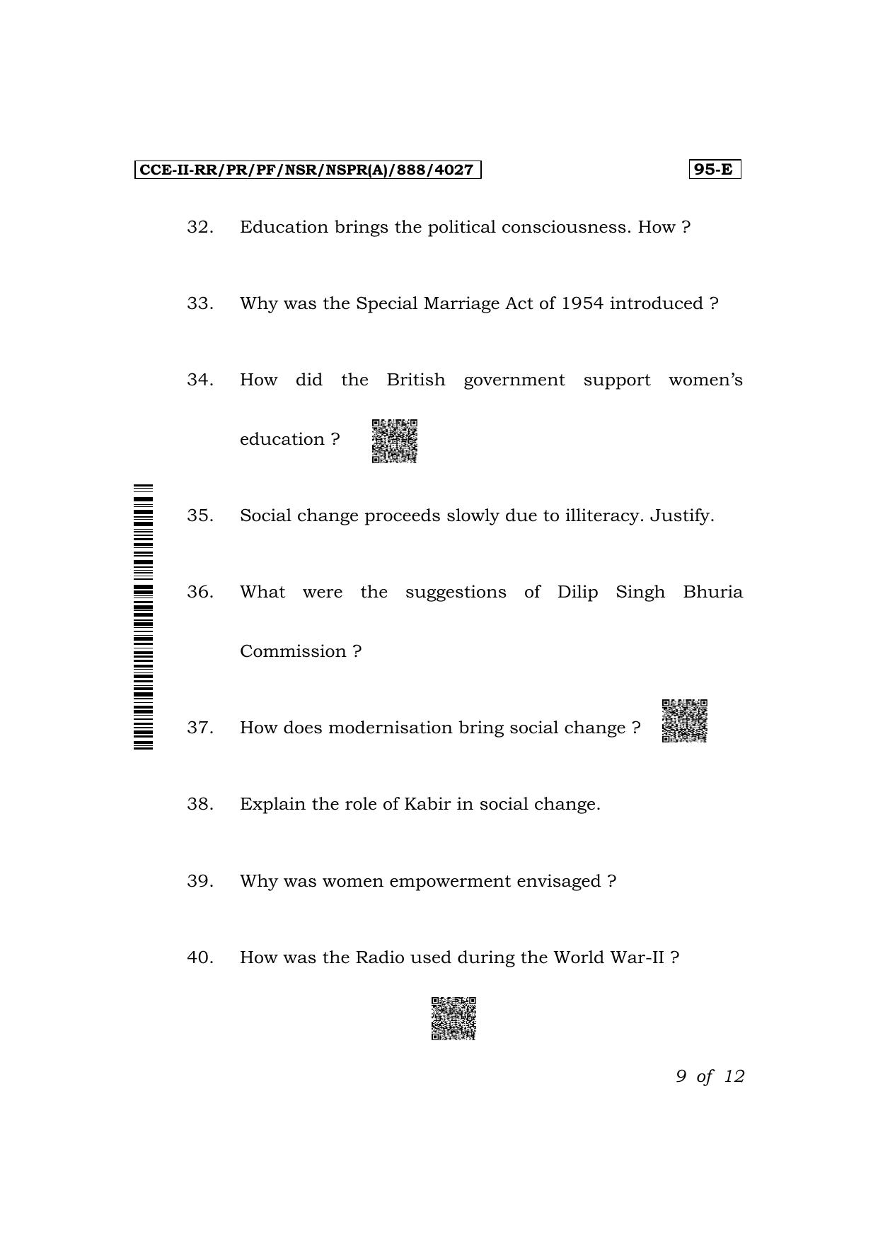 Karnataka SSLC Sociology (English Medium) Exam 2 Question Paper 2024 (A Version) - Page 9