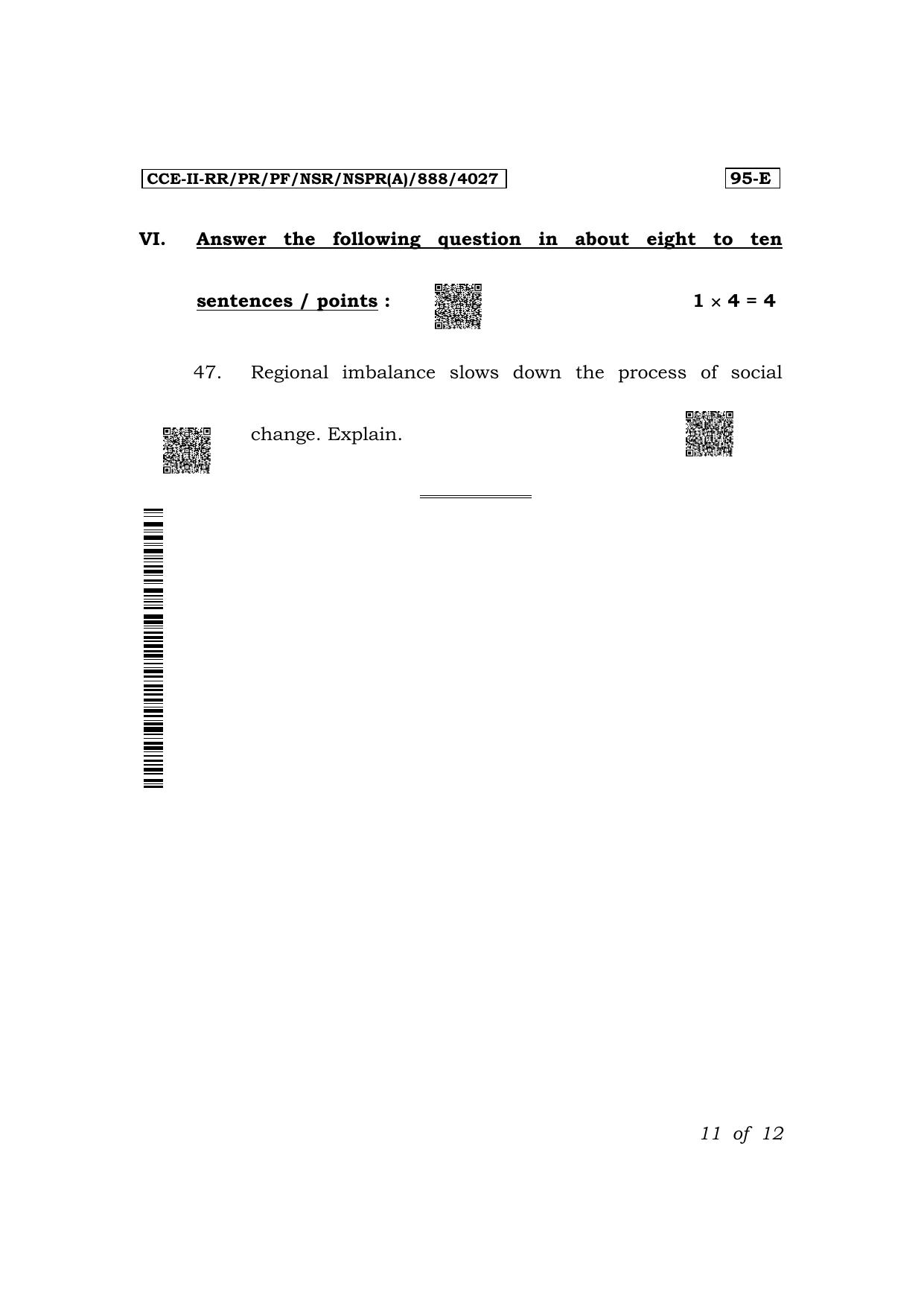 Karnataka SSLC Sociology (English Medium) Exam 2 Question Paper 2024 (A Version) - Page 11