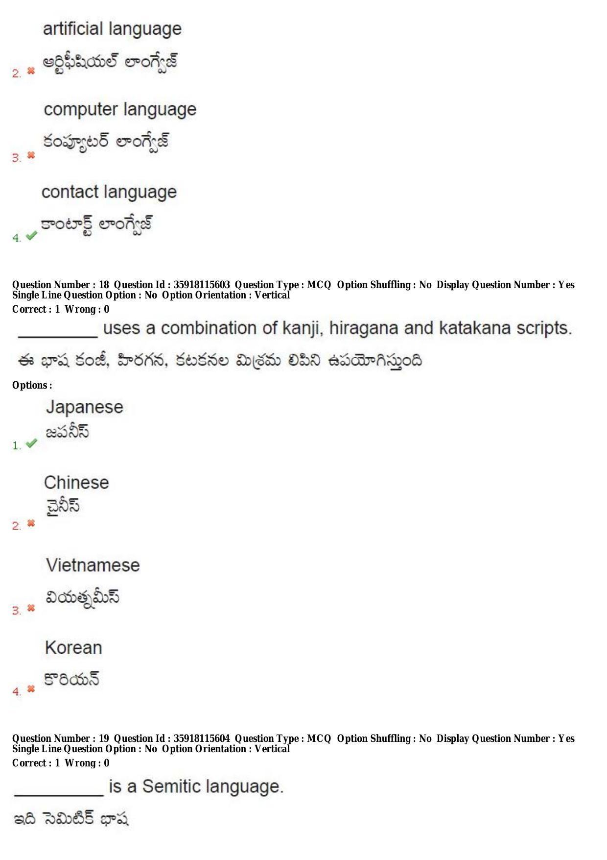 TS CPGET 2018 M.A. Linguistics (Shift 1) Question Paper with Answer Key - Page 11