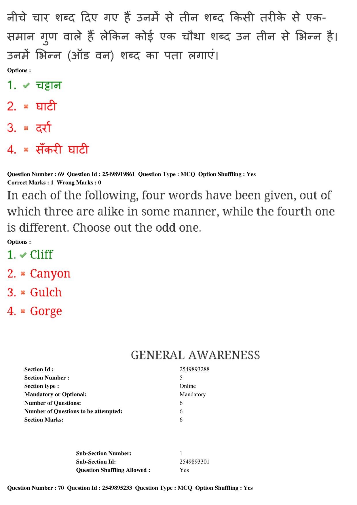 MP CPCT 22nd Feb 2020 Question Paper Shift 1 - Page 51