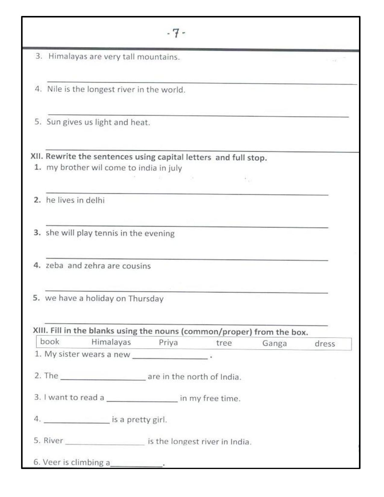 Worksheet for Class 2 English Assignment 80 Dictation Words - Page 7