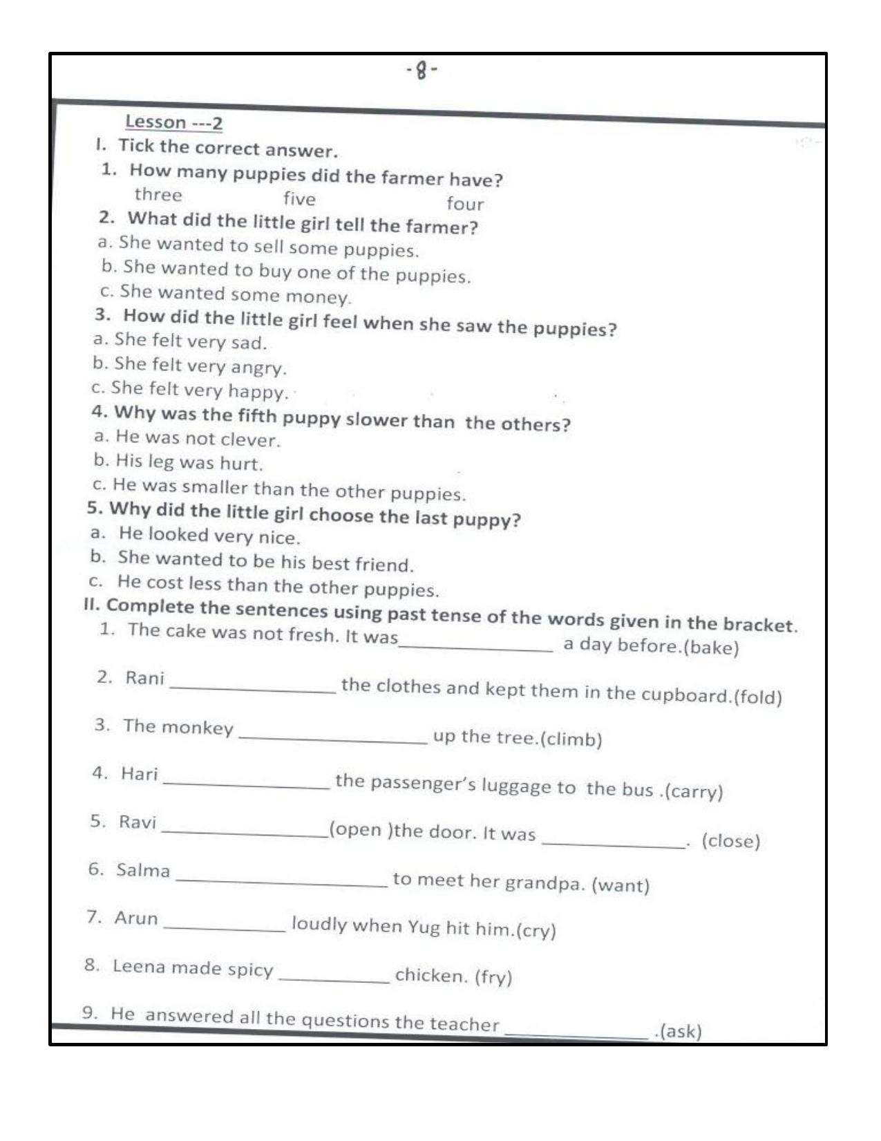 Worksheet for Class 2 English Assignment 80 Dictation Words - Page 8