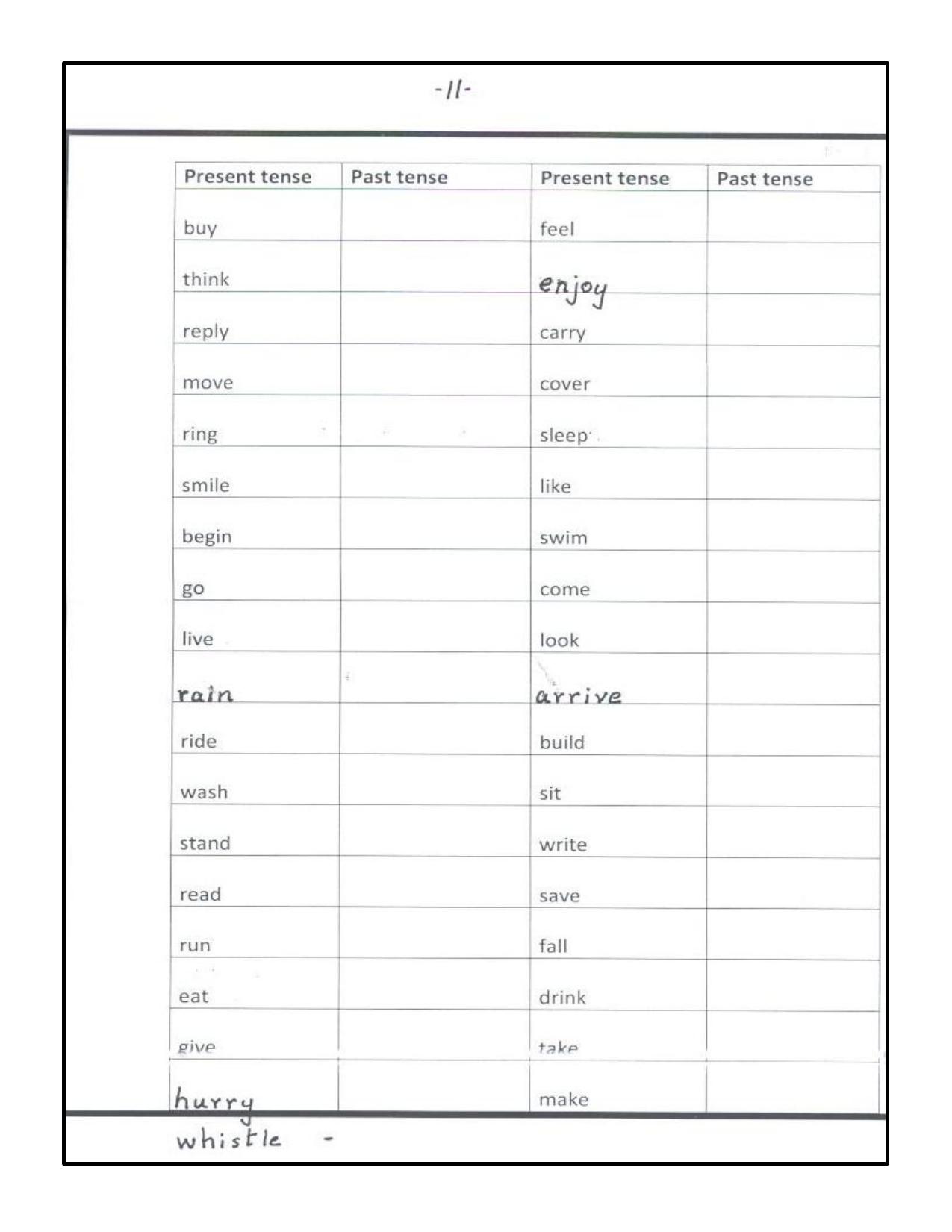 Worksheet for Class 2 English Assignment 80 Dictation Words - Page 11