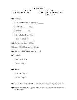 Worksheet for Class 5 Maths Assignment 41