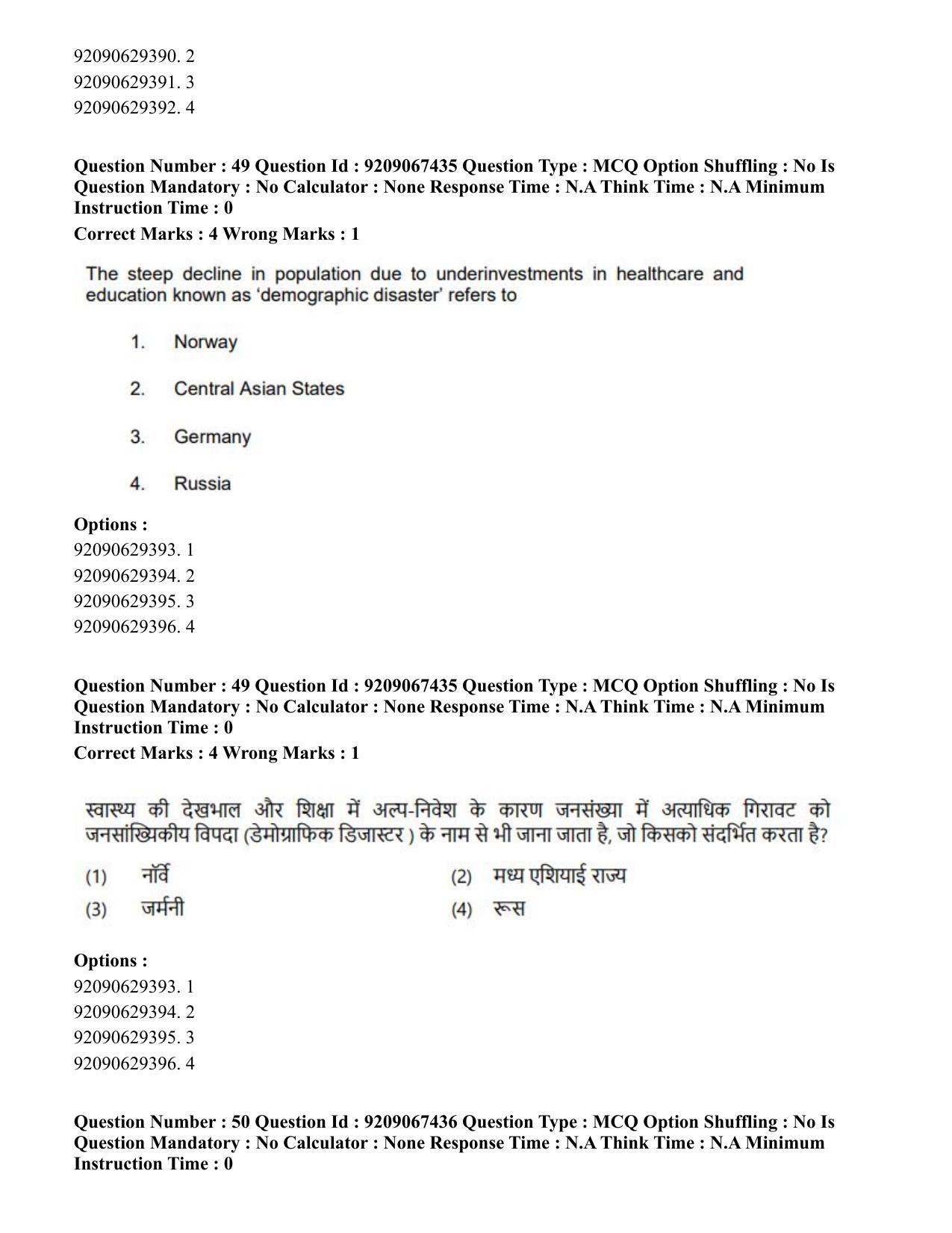 CUET PG 2023: HUQP18 – Political Science (Hindi)-Shift 1 (08-06-2023) Question Paper - Page 50
