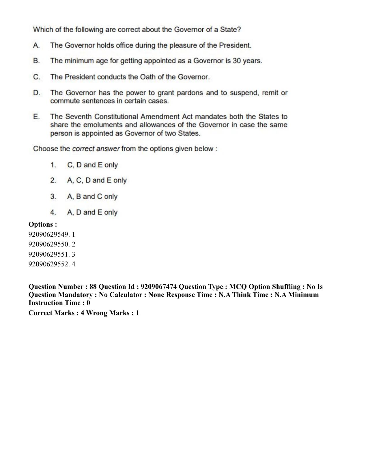 CUET PG 2023: HUQP18 – Political Science (Hindi)-Shift 1 (08-06-2023) Question Paper - Page 100
