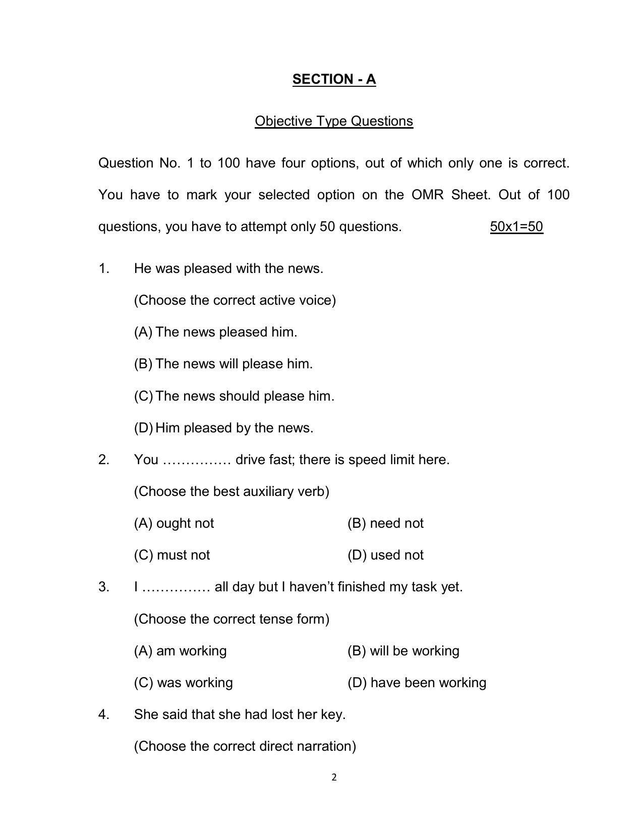 Bihar Board 12th Model Paper 2022 -English (I.A.) - Page 2