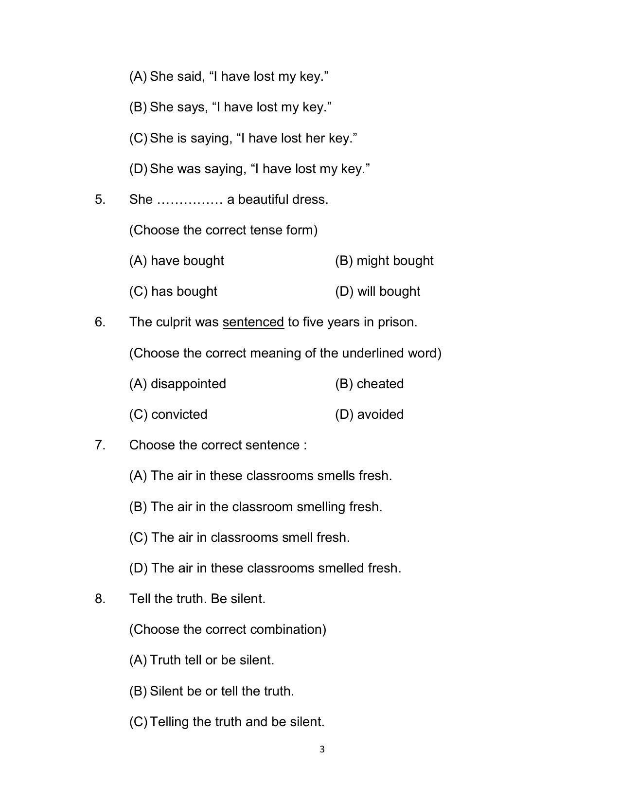 Bihar Board 12th Model Paper 2022 -English (I.A.) - Page 3