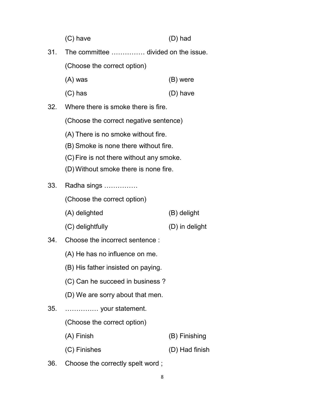 Bihar Board 12th Model Paper 2022 -English (I.A.) - Page 8