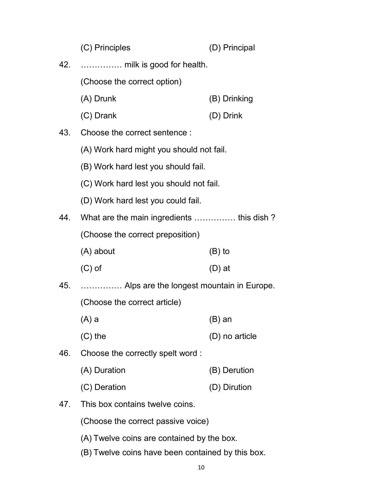 Bihar Board 12th Model Paper 2022 -English (I.A.) - Page 10